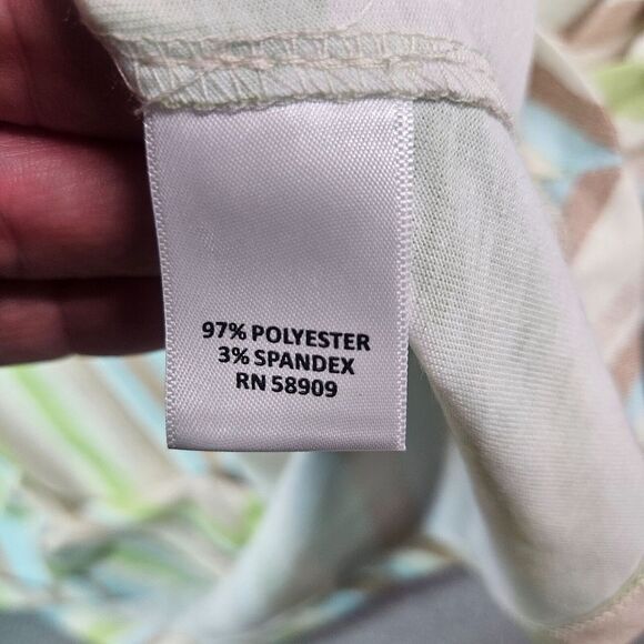 NWT Allison Daley Top Blouse Women 2X Green Blue Brown Beige Striped NEW - Picture 5 of 11